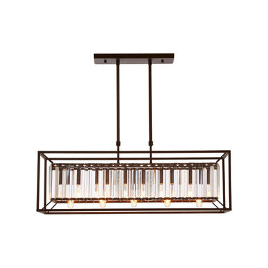 5 Bulb Dark Bronze and Glass Ceiling Light | Akiko