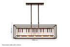 5 Bulb Dark Bronze and Glass Ceiling Light | Akiko