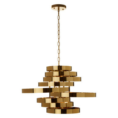 5 Bulb Gold Finish Pendant Lamp | Alana