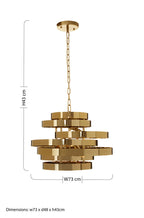 4 Bulb Gold Finish Pendant Light | Alana