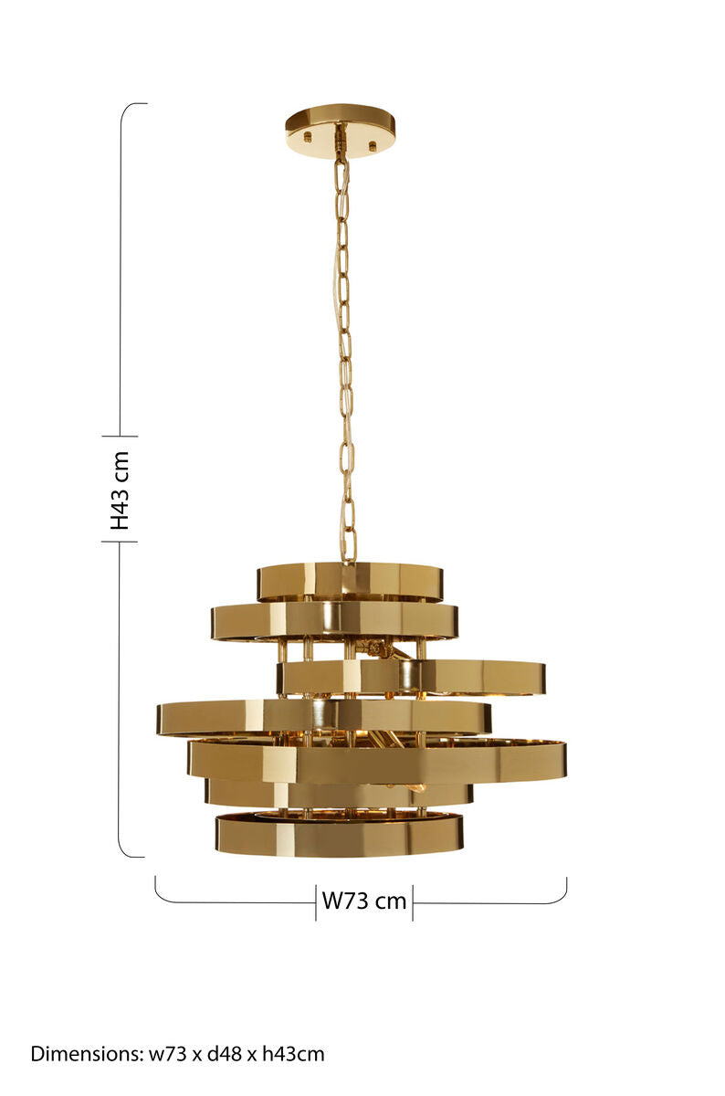 4 Bulb Gold Finish Pendant Light | Alana