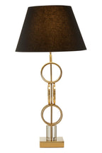 Gold Finish Table Lamp with Dual Ring Base | Skye