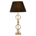 Gold Finish Table Lamp with Dual Ring Base | Skye