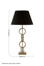 Gold Finish Table Lamp with Dual Ring Base | Skye