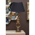 Gold Finish Table Lamp with Dual Ring Base | Skye