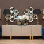 Gold Finish Table Lamp with Dual Ring Base | Skye