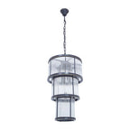 3 Tier Black Finish Glass Chandelier | Salasco