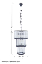 3 Tier Black Finish Glass Chandelier | Salasco