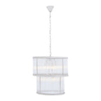 2 Tier Nickel Finish Glass Chandelier | Salasco
