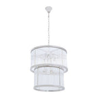 2 Tier Nickel Finish Glass Chandelier | Salasco