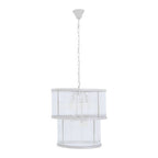 2 Tier Nickel Finish Glass Chandelier | Salasco