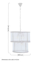 2 Tier Nickel Finish Glass Chandelier | Salasco