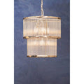 2 Tier Nickel Finish Glass Chandelier | Salasco