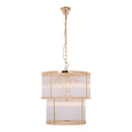2 Tier Gold Finish Glass Chandelier | Salasco