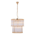 2 Tier Gold Finish Glass Chandelier | Salasco