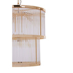 2 Tier Gold Finish Glass Chandelier | Salasco