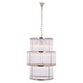 3 Tier Nickel Finish Glass Chandelier | Salasco
