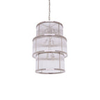 3 Tier Nickel Finish Glass Chandelier | Salasco