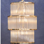 3 Tier Nickel Finish Glass Chandelier | Salasco