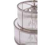 3 Tier Nickel Finish Glass Chandelier | Salasco