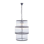 Black Finish 3 Tiered Glass Chandelier | Salasco