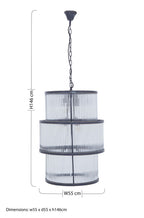 Black Finish 3 Tiered Glass Chandelier | Salasco
