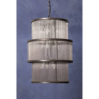 Black Finish 3 Tiered Glass Chandelier | Salasco