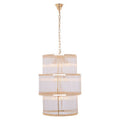 3 Tier Gold Finish Glass Chandelier | Salasco