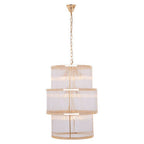 3 Tier Gold Finish Glass Chandelier | Salasco