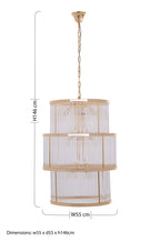 3 Tier Gold Finish Glass Chandelier | Salasco