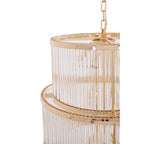 3 Tier Gold Finish Glass Chandelier | Salasco