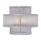 3 Tier Nickel Finish Glass Wall Light | Salasco