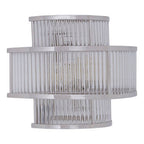 3 Tier Nickel Finish Glass Wall Light | Salasco