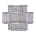 3 Tier Nickel Finish Glass Wall Light | Salasco
