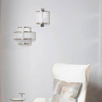 3 Tier Nickel Finish Glass Wall Light | Salasco