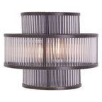 3 Tier Black Finish Glass Wall Light | Salasco