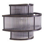3 Tier Black Finish Glass Wall Light | Salasco