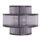 3 Tier Black Finish Glass Wall Light | Salasco