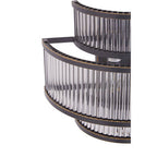 3 Tier Black Finish Glass Wall Light | Salasco