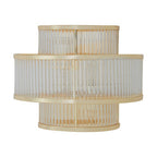 3 Tier Glass Wall Light with Warm Metallic Iron Frame | Salasco