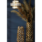 3 Tier Glass Wall Light with Warm Metallic Iron Frame | Salasco