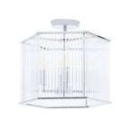 4 Light Hexagonal Chrome Pendant Light | Lerici