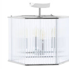 4 Light Hexagonal Chrome Pendant Light | Lerici
