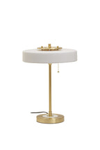 White Shade with Gold Finish Frame Table Lamp | Rogano