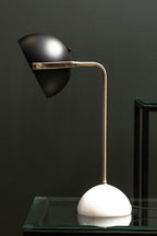 Brass Finish Table Lamp with Marble Base | Murdoch