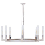 Nickel Finish 8 Bulb Round Statement Pendant Light | Alexis