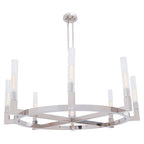 Nickel Finish 8 Bulb Round Statement Pendant Light | Alexis
