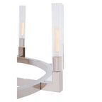 Nickel Finish 8 Bulb Round Statement Pendant Light | Alexis