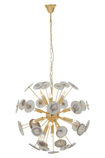 Gold and Agate 12 Light Ceiling Light | Glamour