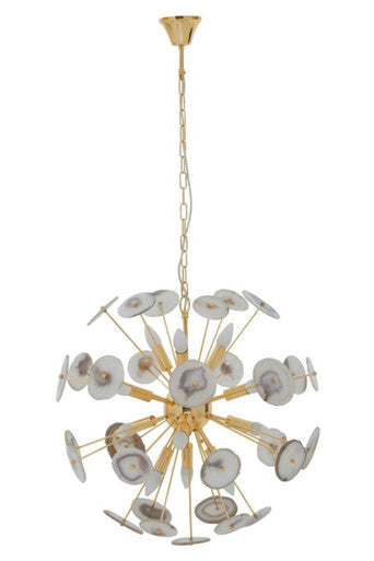Gold and Agate 12 Light Ceiling Light | Glamour